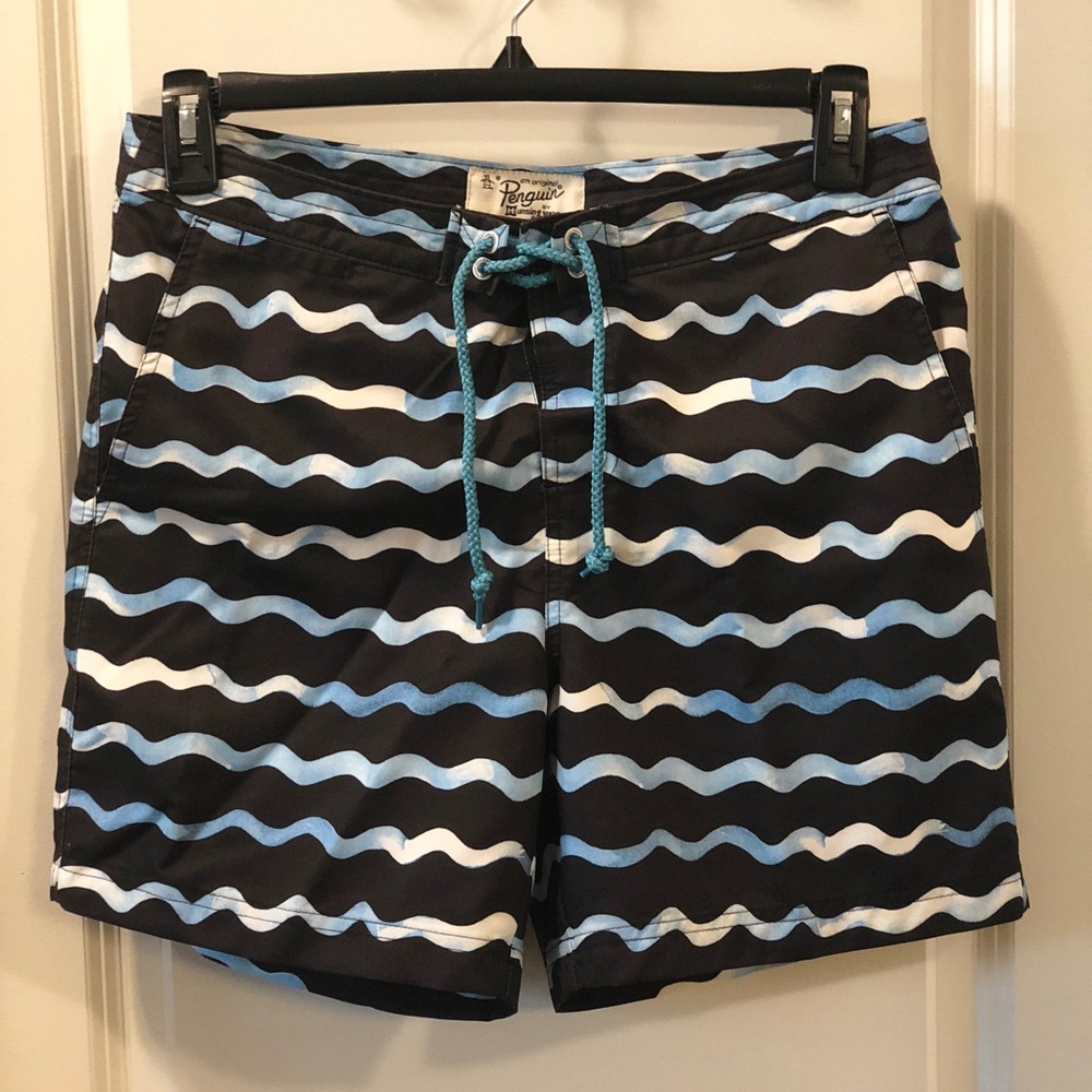 Original Penguin Men's Water Wave Swim Trunks